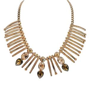 Givenchy ​Rhinestone Crystal Statement Necklace Copper Cognac & Bronze.